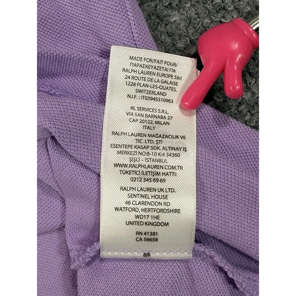 Polo Ralph Lauren Classic Fit Mesh Polo Shirt Purple Green Pony Men's Medium